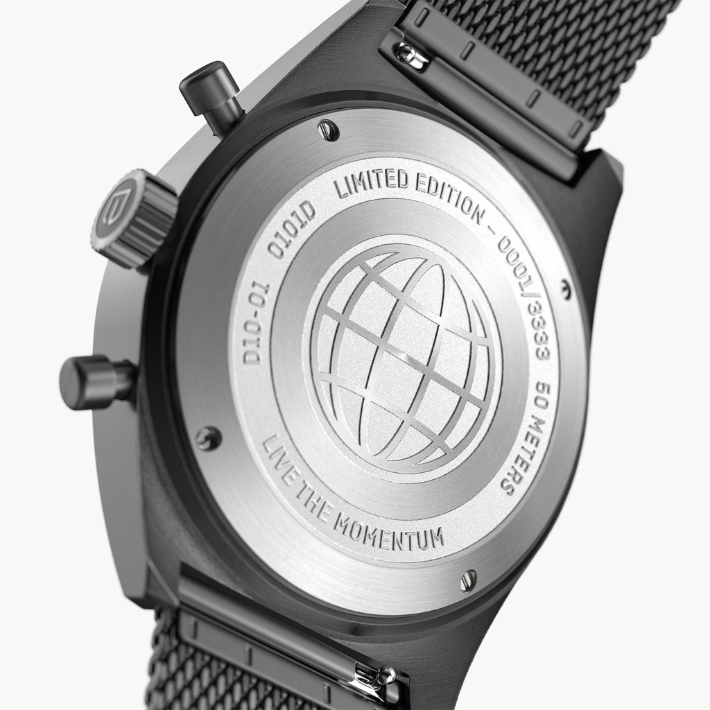 D10 CHRONOGRAPH LIMITED EDITION GRAY - Mesh Gray Brushed - Detomaso Watches