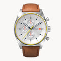 D10 CHRONOGRAPH LIMITED EDITION WHITE - Leather Brown Classic - Detomaso Watches