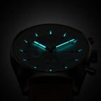 D10 CHRONOGRAPH LIMITED EDITION WHITE - Leather Brown Classic - Detomaso Watches