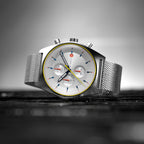 D10 CHRONOGRAPH LIMITED EDITION WHITE - Mesh Silver Brushed - Detomaso Watches