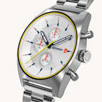 D10 CHRONOGRAPH LIMITED EDITION WHITE - Stainless steel Silver Brushed - Detomaso Watches