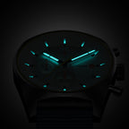 D10 CHRONOGRAPH LIMITED EDITION WHITE - Ocean Plastic Dark blue Woven - Detomaso Watches