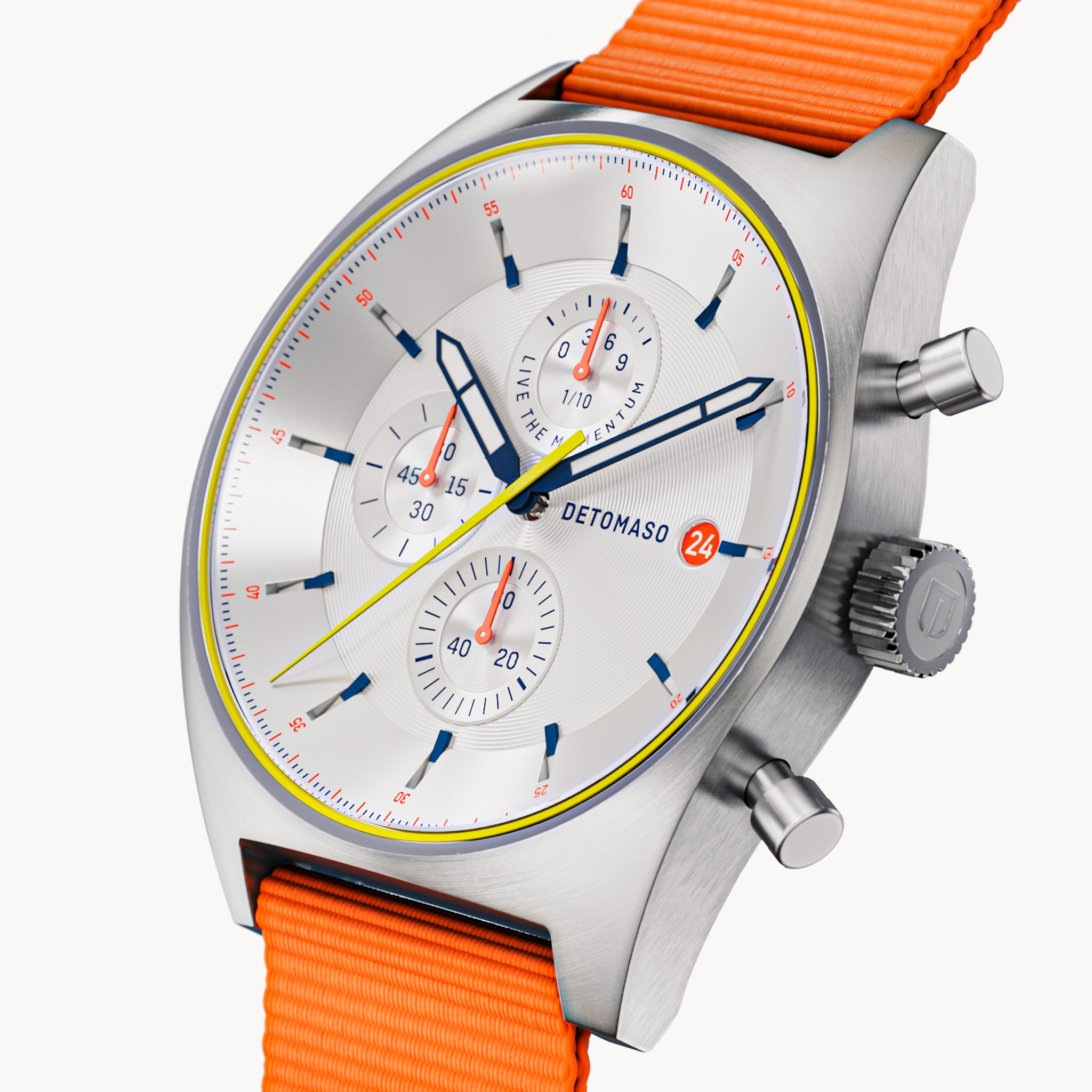 PRL) OROLOGIO DETOMASO CRONOGRAPH ACCIAIO DA POLSO MONTRE QUARTZ WRIST WATCH eBa PRL) OROLOGIO DETOMASO CRONOGRAPH ACCIAIO DA POLSO MONTRE QUARTZ WRIST WATCH eBa