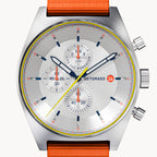 D10 CHRONOGRAPH LIMITED EDITION WHITE - Ocean Plastic Orange Woven - Detomaso Watches