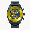 D10 CHRONOGRAPH LIMITED EDITION BLUE YELLOW - Stainless steel Dark blue Brushed - Detomaso Watches