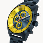 D10 CHRONOGRAPH LIMITED EDITION BLUE YELLOW - Stainless steel Dark blue Brushed - Detomaso Watches