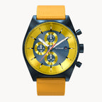 D10 CHRONOGRAPH LIMITED EDITION BLUE YELLOW - Ocean Plastic Yellow Woven - Detomaso Watches