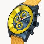 D10 CHRONOGRAPH LIMITED EDITION BLUE YELLOW - Ocean Plastic Yellow Woven - Detomaso Watches