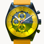 D10 CHRONOGRAPH LIMITED EDITION BLUE YELLOW - Ocean Plastic Yellow Woven - Detomaso Watches