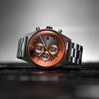 D10 CHRONOGRAPH GRAY ORANGE - Stainless steel Gray Brushed - Detomaso Watches