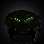 D10 CHRONOGRAPH GIALLO - Mesh Silver Glossy - Detomaso Watches