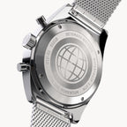 D10 CHRONOGRAPH GIALLO - Mesh Silver Glossy - Detomaso Watches