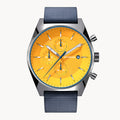 D10 CHRONOGRAPH GIALLO - Ocean Plastic Dark blue Woven - Detomaso Watches