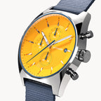 D10 CHRONOGRAPH GIALLO - Ocean Plastic Dark blue Woven - Detomaso Watches