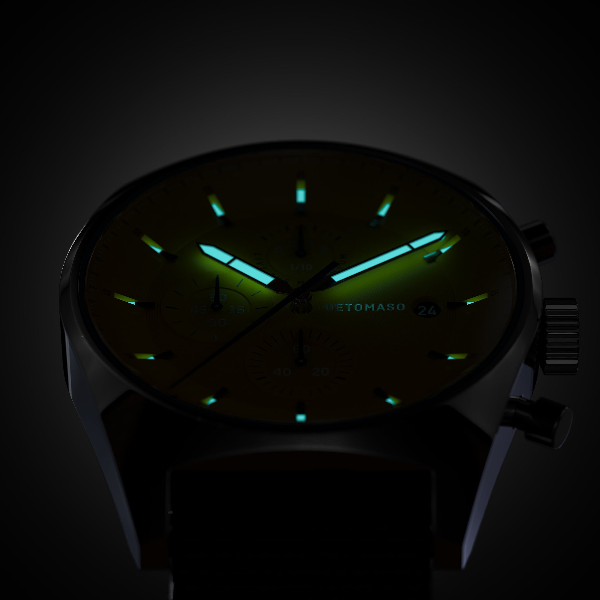 D10 CHRONOGRAPH GIALLO - Ocean Plastic Dark blue Woven - Detomaso Watches
