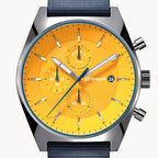 D10 CHRONOGRAPH GIALLO - Ocean Plastic Dark blue Woven - Detomaso Watches