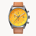 D10 CHRONOGRAPH GIALLO - Leather Brown Venere - Detomaso Watches