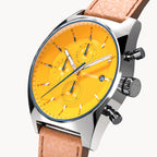 D10 CHRONOGRAPH GIALLO - Leather Brown Venere - Detomaso Watches