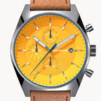D10 CHRONOGRAPH GIALLO - Leather Brown Venere - Detomaso Watches