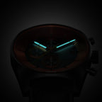 D10 CHRONOGRAPH OLIVE ORANGE - Leather Brown Venere - Detomaso Watches