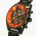 D10 CHRONOGRAPH OLIVE ORANGE - Stainless steel Olive Brushed - Detomaso Watches