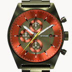 D10 CHRONOGRAPH OLIVE ORANGE - Stainless steel Olive Brushed - Detomaso Watches