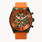 D10 CHRONOGRAPH OLIVE ORANGE - Ocean Plastic Orange Woven - Detomaso Watches