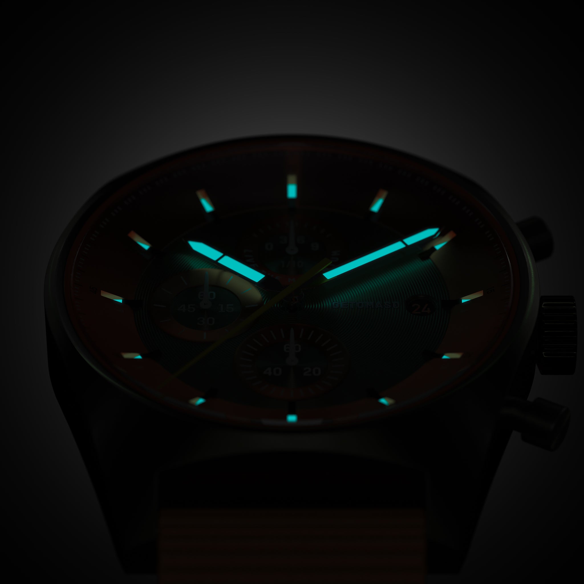 D10 CHRONOGRAPH OLIVE ORANGE - Ocean Plastic Orange Woven - Detomaso Watches
