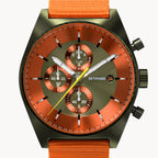 D10 CHRONOGRAPH OLIVE ORANGE - Ocean Plastic Orange Woven - Detomaso Watches