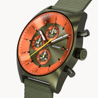 D10 CHRONOGRAPH OLIVE ORANGE - Ocean Plastic Olive Woven - Detomaso Watches