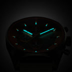 D10 CHRONOGRAPH OLIVE ORANGE - Ocean Plastic Olive Woven - Detomaso Watches