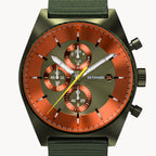D10 CHRONOGRAPH OLIVE ORANGE - Ocean Plastic Olive Woven - Detomaso Watches
