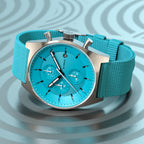 D10 CHRONO MINTY BLUE - Ocean Plastic Turquoise Woven - Detomaso Watches
