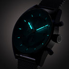 D10 CHRONO MINTY BLUE - Mesh Silver Brushed - Detomaso Watches