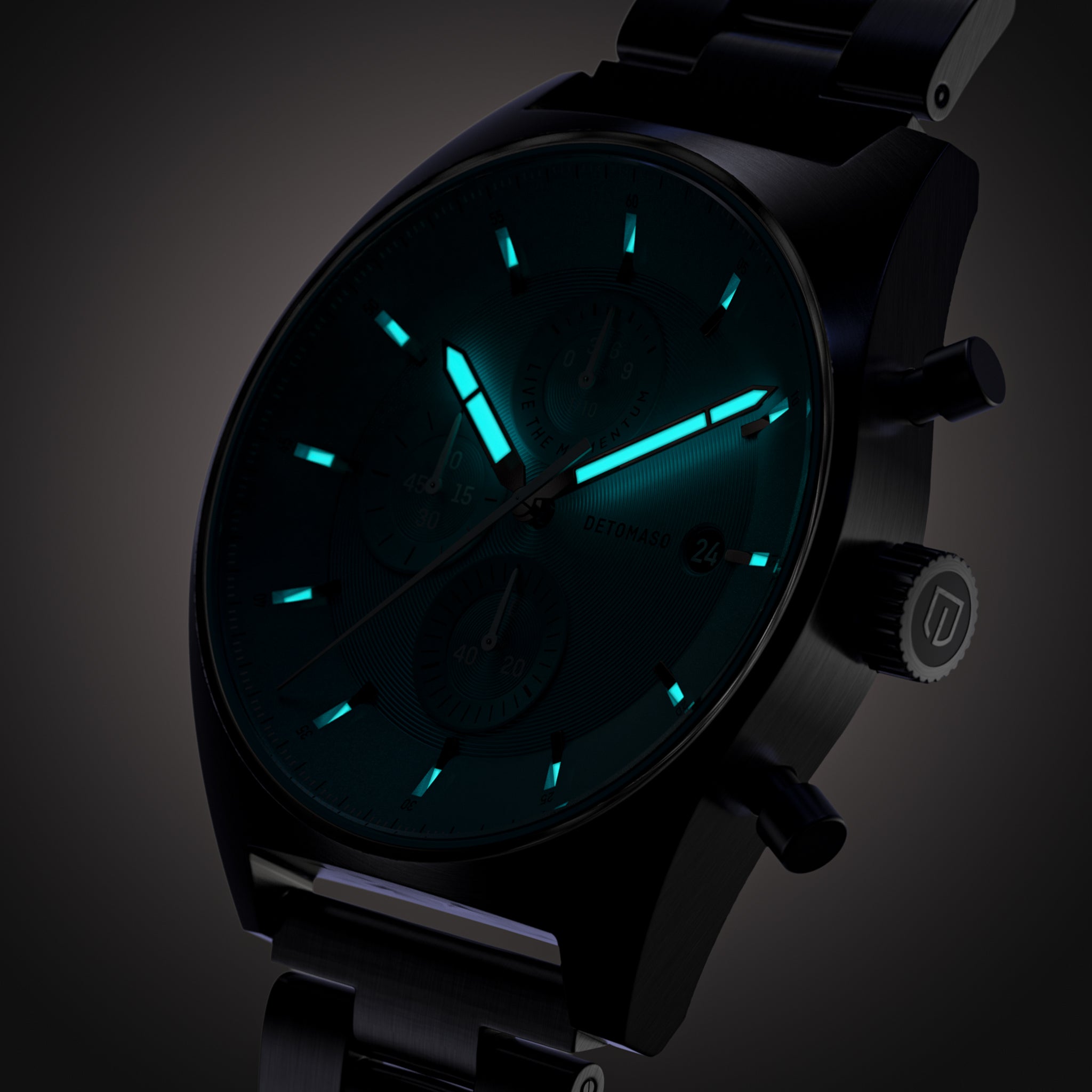 D10 CHRONO MINTY BLUE - Stainless steel Silver Brushed - Detomaso Watches
