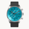 D10 CHRONO MINTY BLUE - Ocean Plastic Black Woven - Detomaso Watches