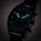 D10 CHRONO MINTY BLUE - Ocean Plastic Black Woven - Detomaso Watches