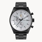 D10 CHRONO BLACK WHITE - Stainless steel Black Brushed - Detomaso Watches