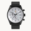 D10 CHRONO BLACK WHITE - Mesh Black Brushed Matte - Detomaso Watches