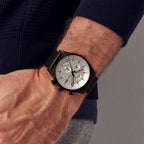 D10 CHRONO BLACK WHITE - Mesh Black Brushed Matte - Detomaso Watches