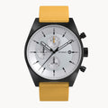 D10 CHRONO BLACK WHITE - Ocean Plastic Yellow Woven - Detomaso Watches