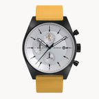 D10 CHRONO BLACK WHITE - Ocean Plastic Yellow Woven - Detomaso Watches