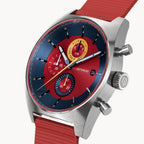 D10 CHRONO BLUE RED - Ocean Plastic Red Woven - Detomaso Watches