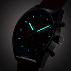 D10 CHRONO BLUE RED - Ocean Plastic Red Woven - Detomaso Watches