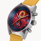 D10 CHRONO BLUE RED - Ocean Plastic Yellow Woven - Detomaso Watches