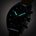 D10 CHRONO BLUE RED - Ocean Plastic Yellow Woven - Detomaso Watches