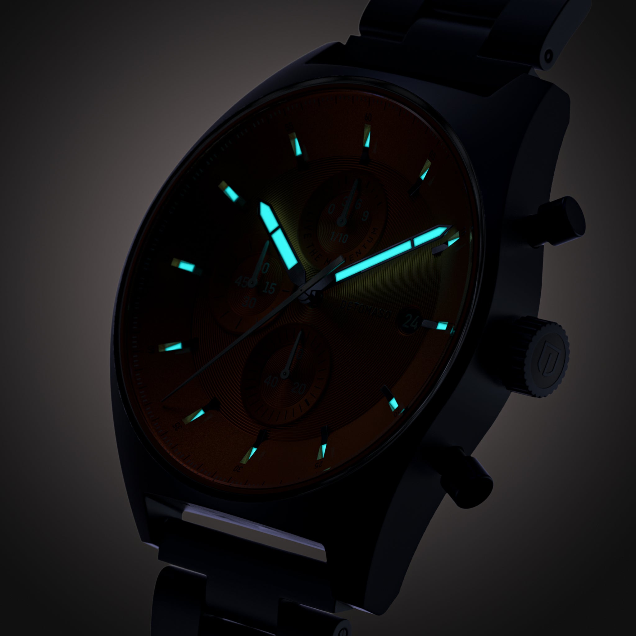 D10 CHRONO BLUE BOLD ORANGE - Stainless steel Blue Matte - Detomaso Watches
