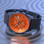 D10 CHRONO BLUE BOLD ORANGE - Mesh Blue Matte - Detomaso Watches