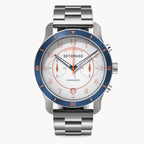 VENTURE CHRONOGRAPH LIMITED EDITION WHITE BLUE - Stainless steel Silver Brushed - Detomaso Watches