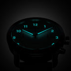 VENTURE CHRONOGRAPH LIMITED EDITION WHITE BLUE - Leather Brown Venere - Detomaso Watches